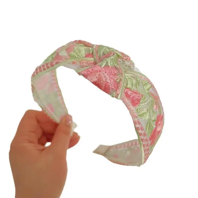 Chinese Embroidered Flower Headband for Women
