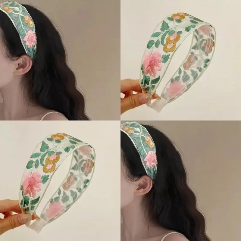 Chinese Embroidered Flower Headband for Women — feature 4