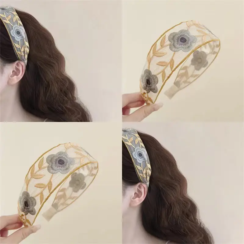 Chinese Embroidered Flower Headband for Women — feature 5