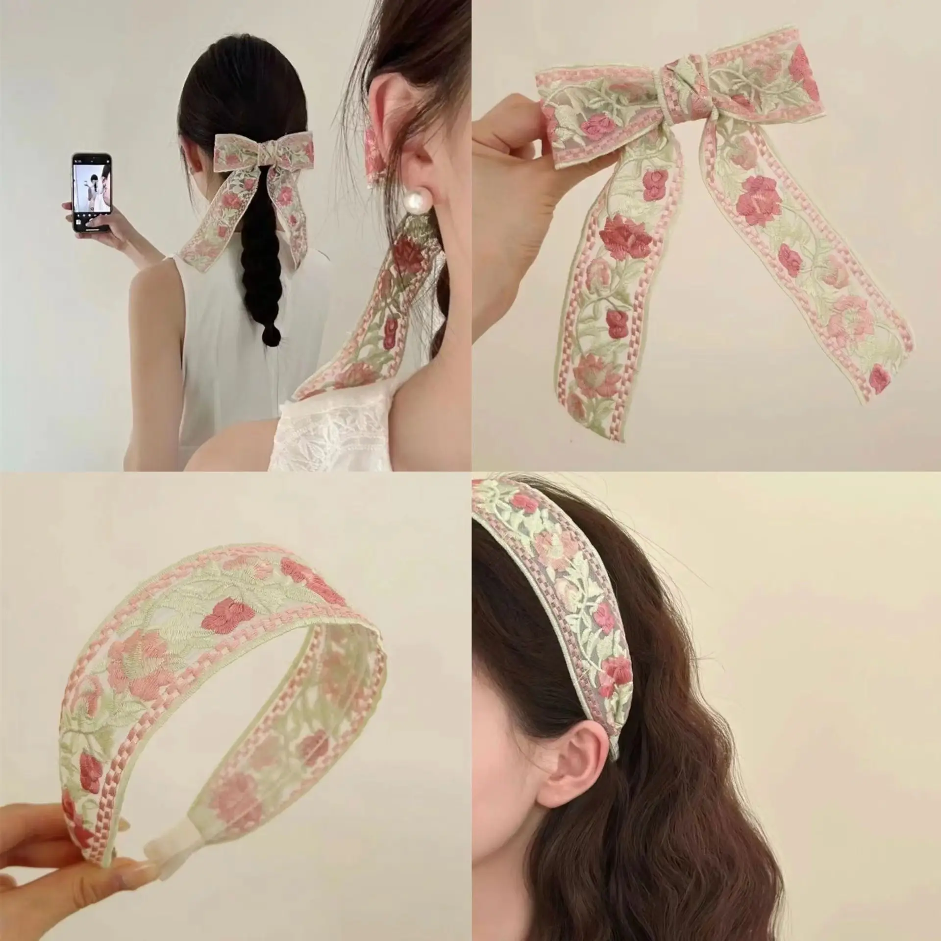 Chinese Embroidered Flower Headband for Women — feature 7