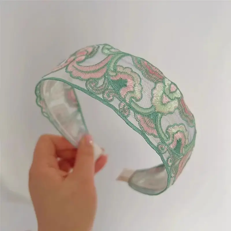 Chinese Embroidered Flower Headband for Women