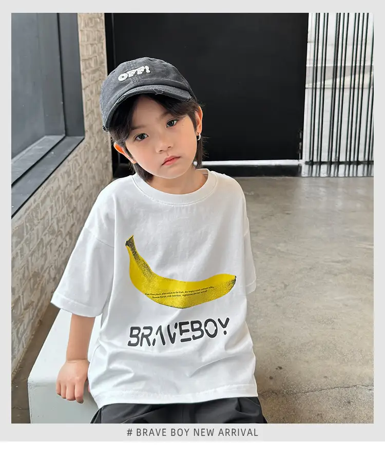 Boys Pure Cotton Printed T-Shirt Short Sleeve Summer Wear — feature 2