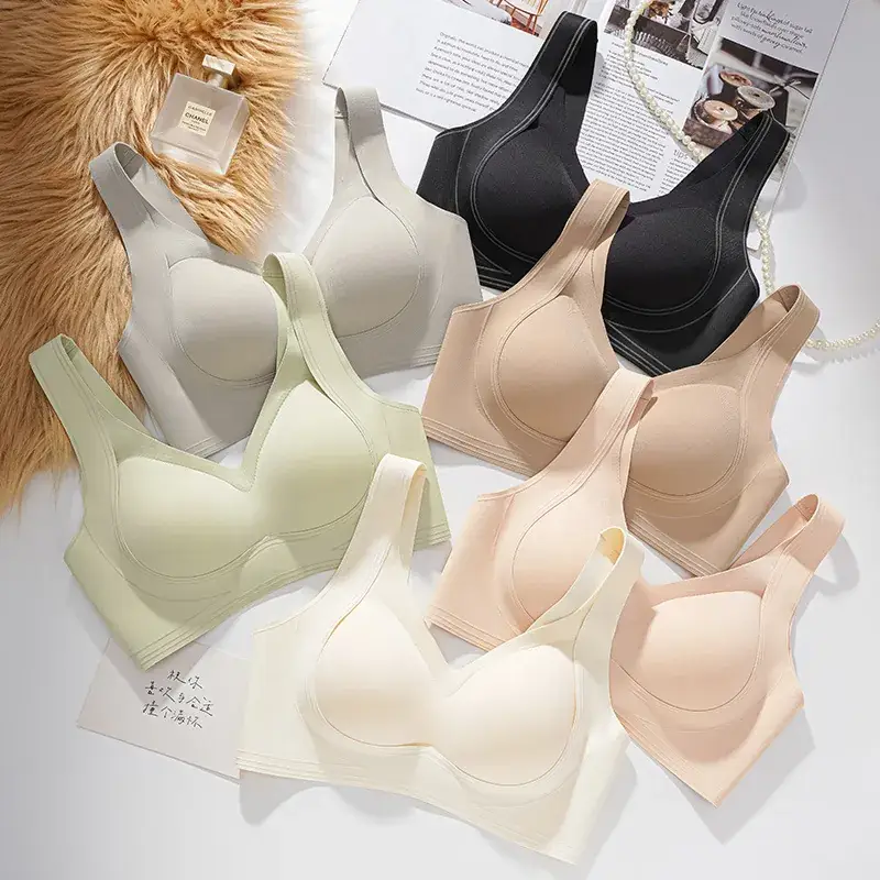 Fixed Cup Thin Traceless Bra Women's Rimless Anti-Sagging Comfort - Image 10