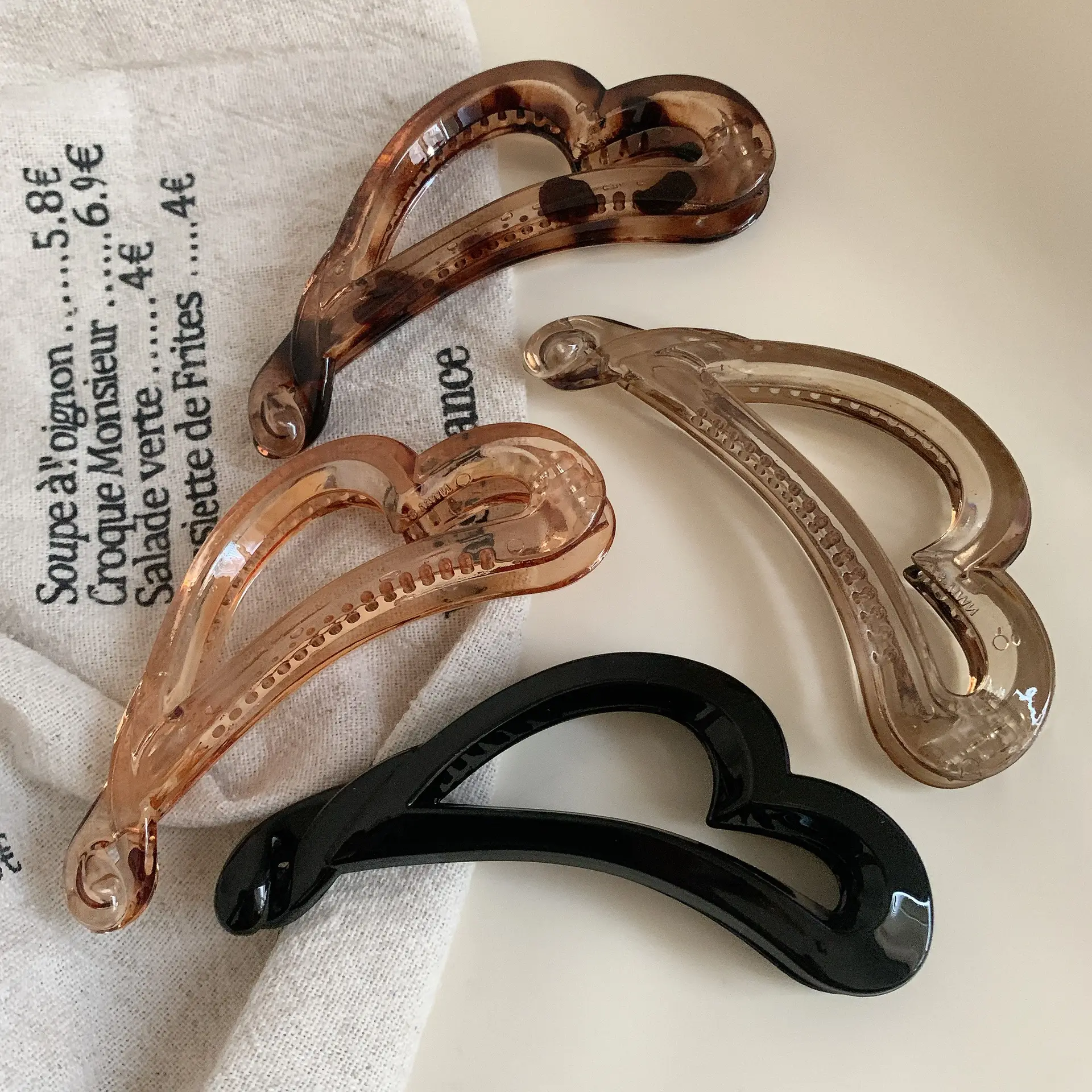 French Love Banana Hair Clips Small Medium Non-Slip - Image 7