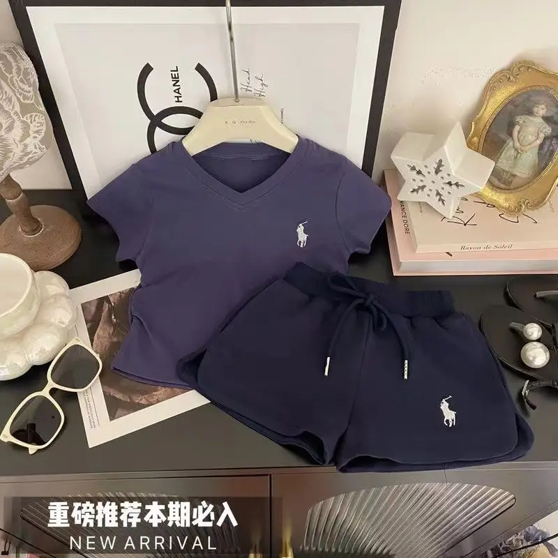 Boys Girls 2024 Summer Casual T-Shirt Shorts Set - Image 5