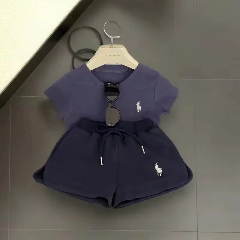Boys Girls 2024 Summer Casual T-Shirt Shorts Set - Image 2