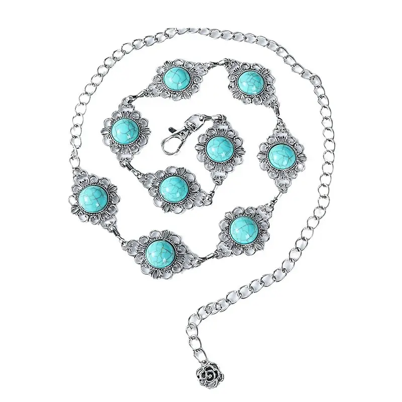 Women's Turquoise Star Waist Chain Necklace Set - Image 9