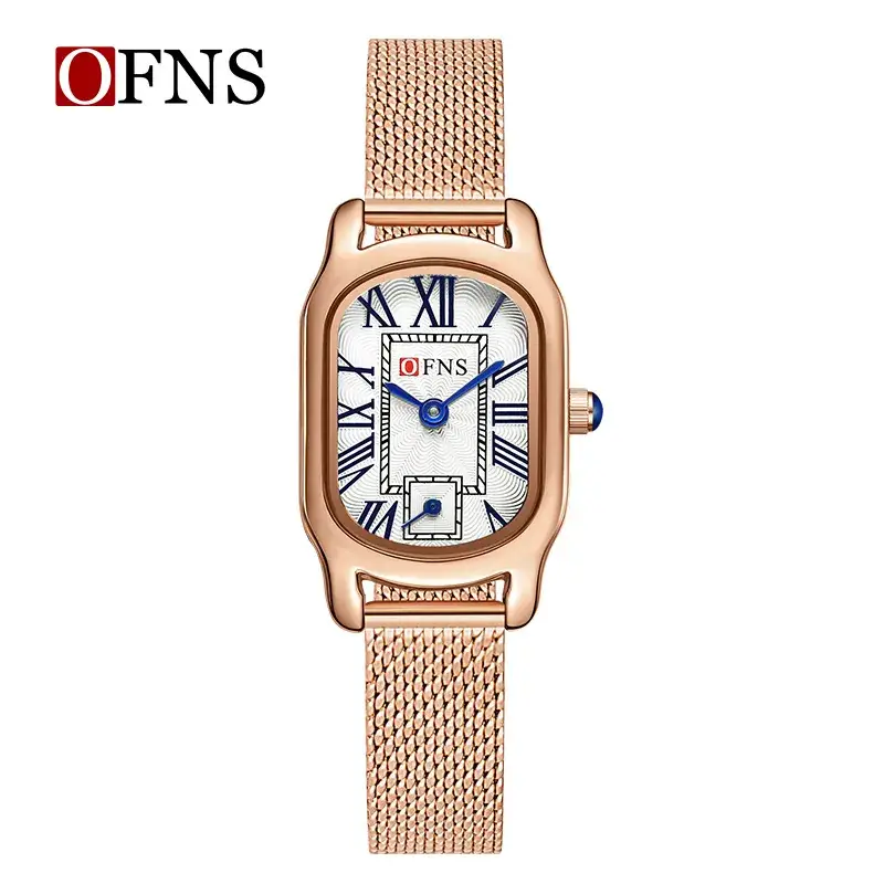Women's Rose Gold Roman Scale Quartz Watch
