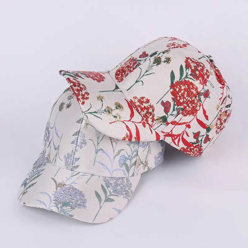 Floral Mesh Baseball Cap Retro Casual Sunhat