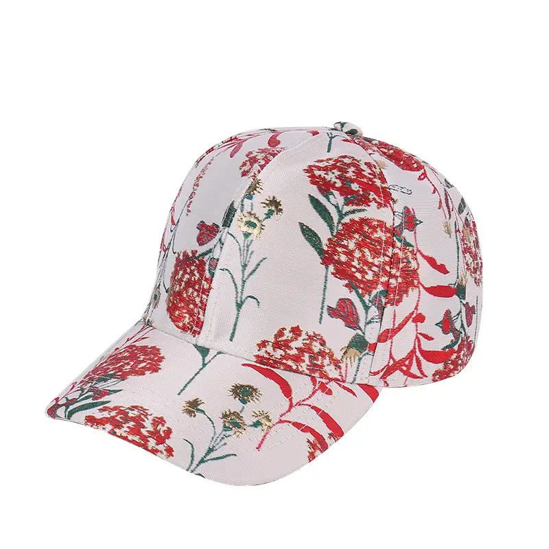 Floral Mesh Baseball Cap Retro Casual Sunhat