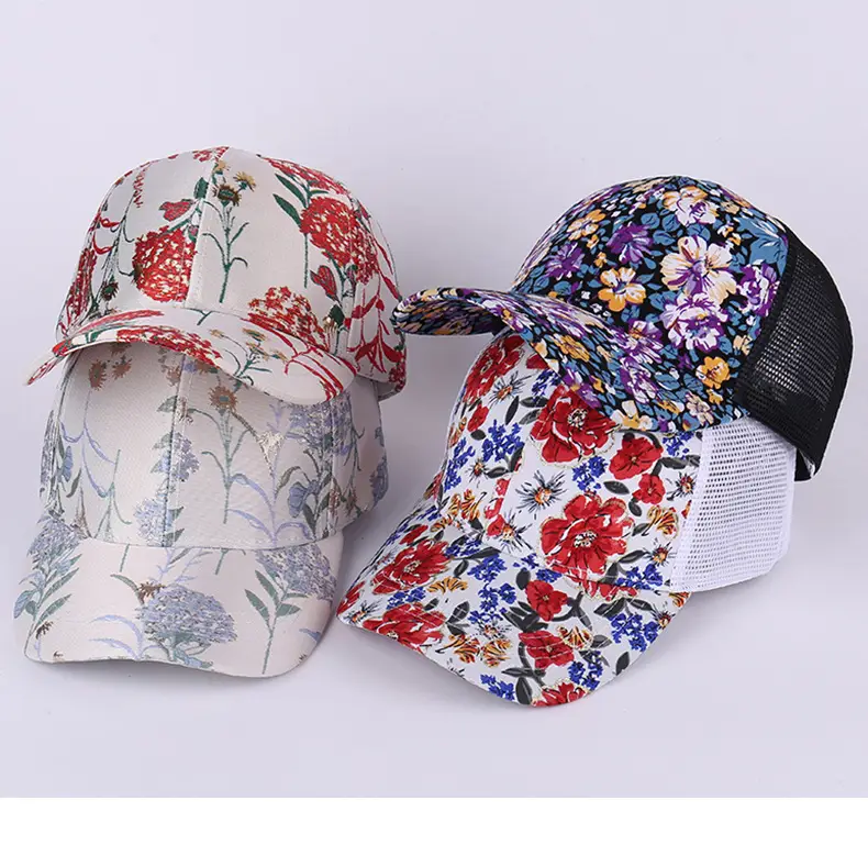 Floral Mesh Baseball Cap Retro Casual Sunhat — feature 36