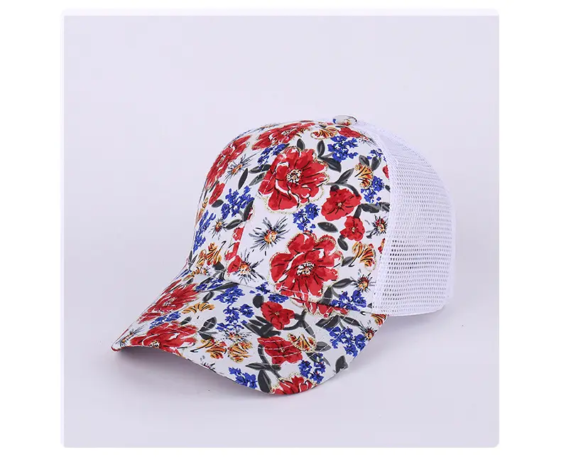 Floral Mesh Baseball Cap Retro Casual Sunhat — feature 38