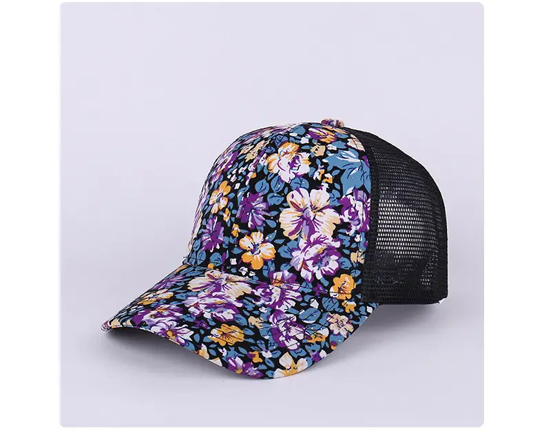 Floral Mesh Baseball Cap Retro Casual Sunhat — feature 40