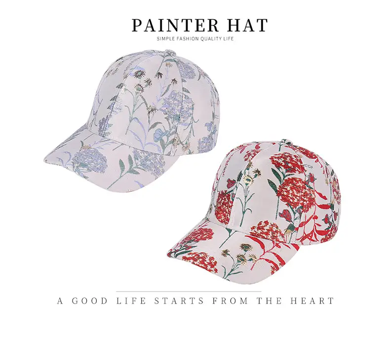 Floral Mesh Baseball Cap Retro Casual Sunhat — feature 41