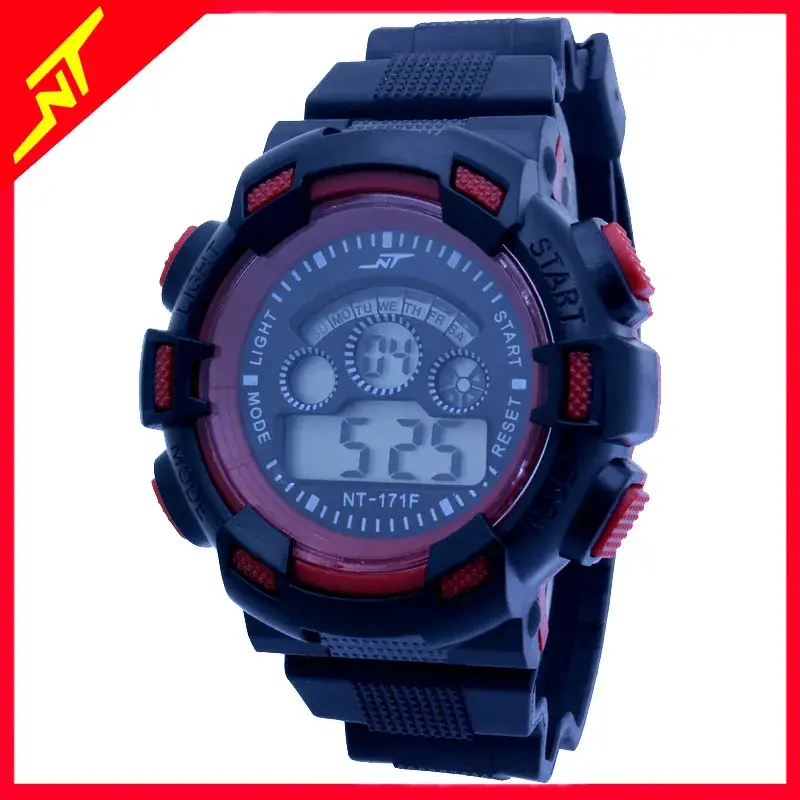 Men's Digital Watch Blue Black Military Style - Image 2