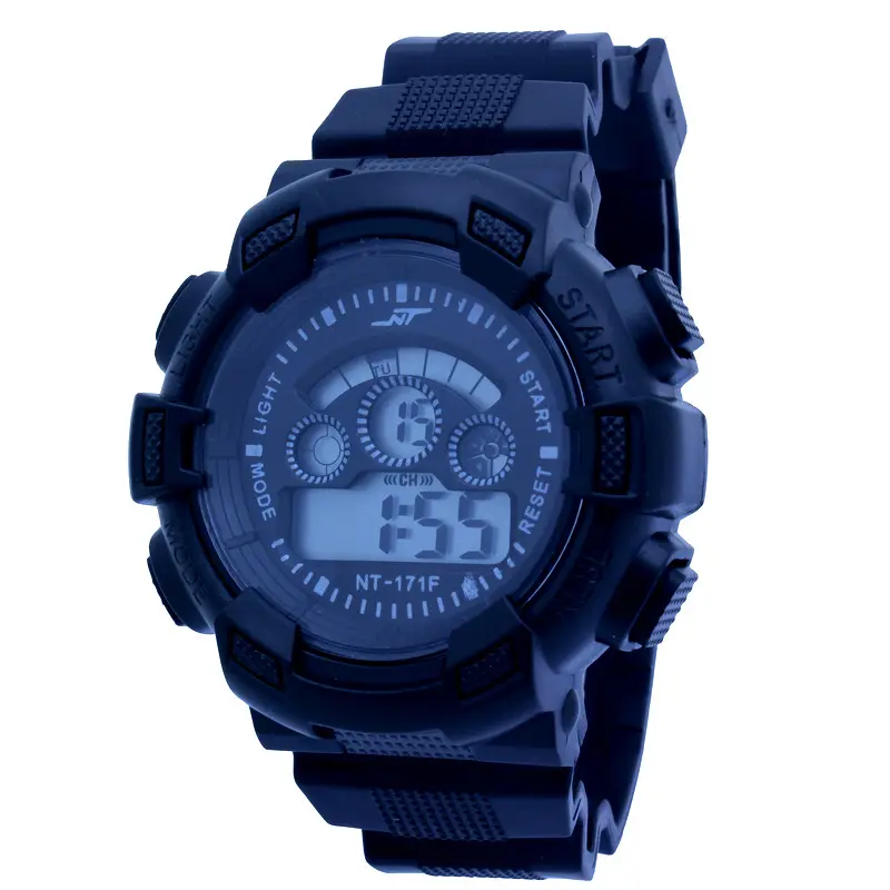 Men's Digital Watch Blue Black Military Style — feature 2