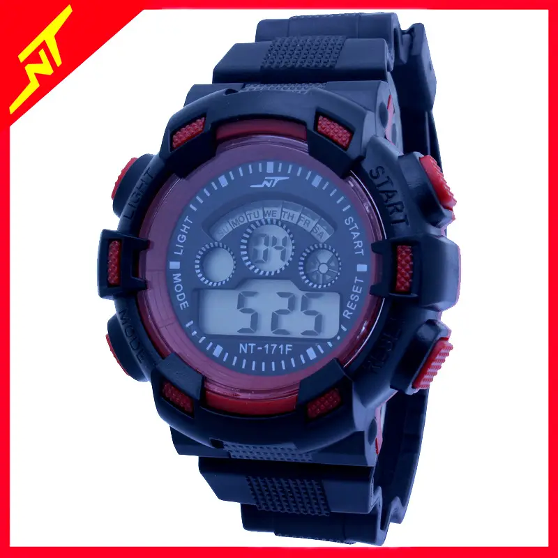 Men's Digital Watch Blue Black Military Style — feature 4