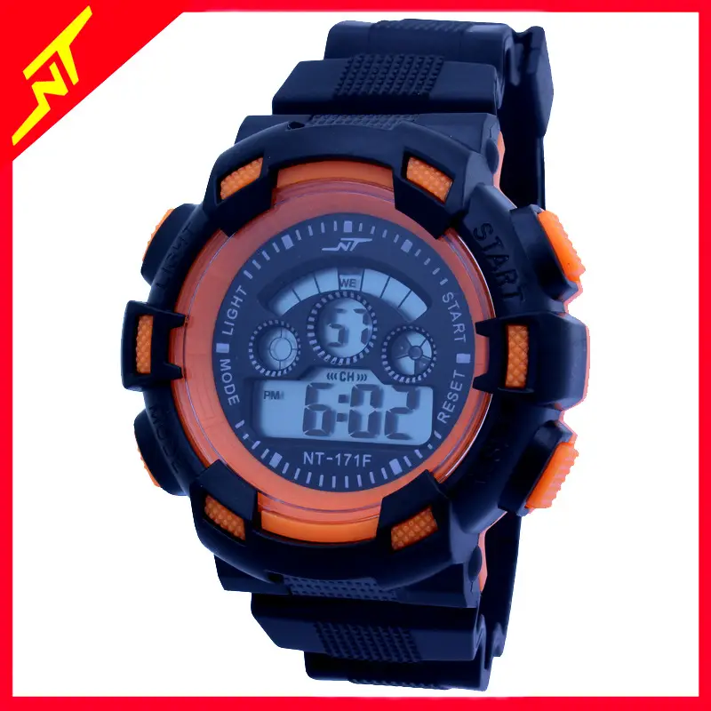 Men's Digital Watch Blue Black Military Style — feature 5