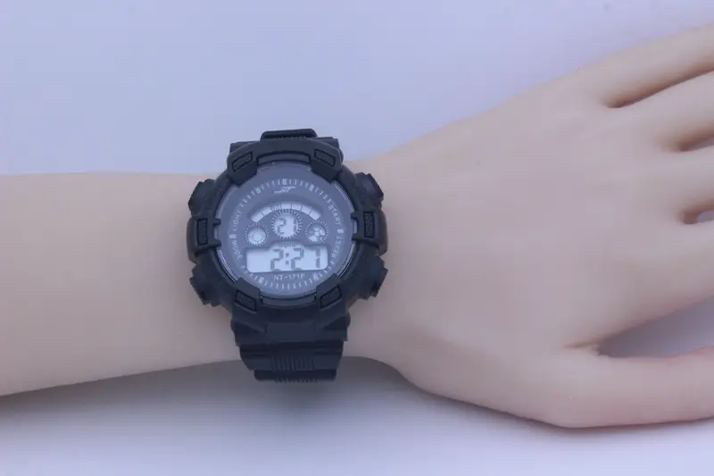 Men's Digital Watch Blue Black Military Style — feature 9