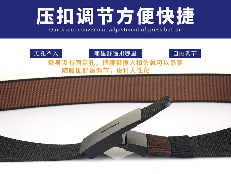 Double Face Nylon Belt Men Women Adjustable Buckle — feature 10