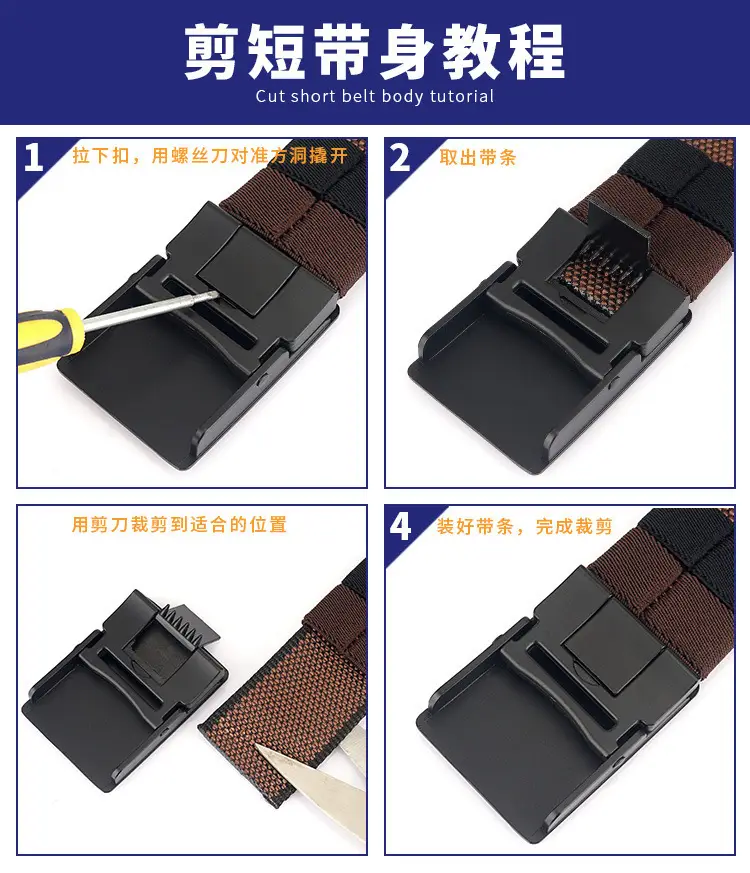 Double Face Nylon Belt Men Women Adjustable Buckle — feature 13