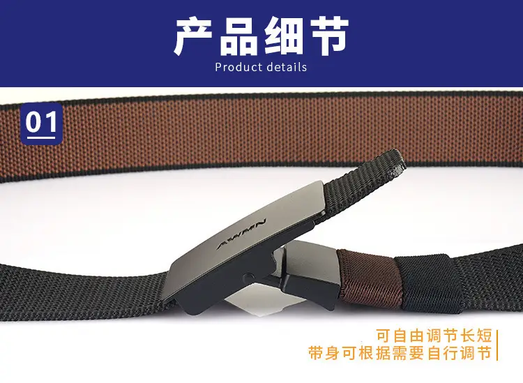 Double Face Nylon Belt Men Women Adjustable Buckle — feature 14