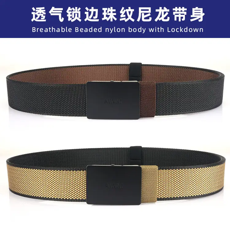 Double Face Nylon Belt Men Women Adjustable Buckle — feature 9