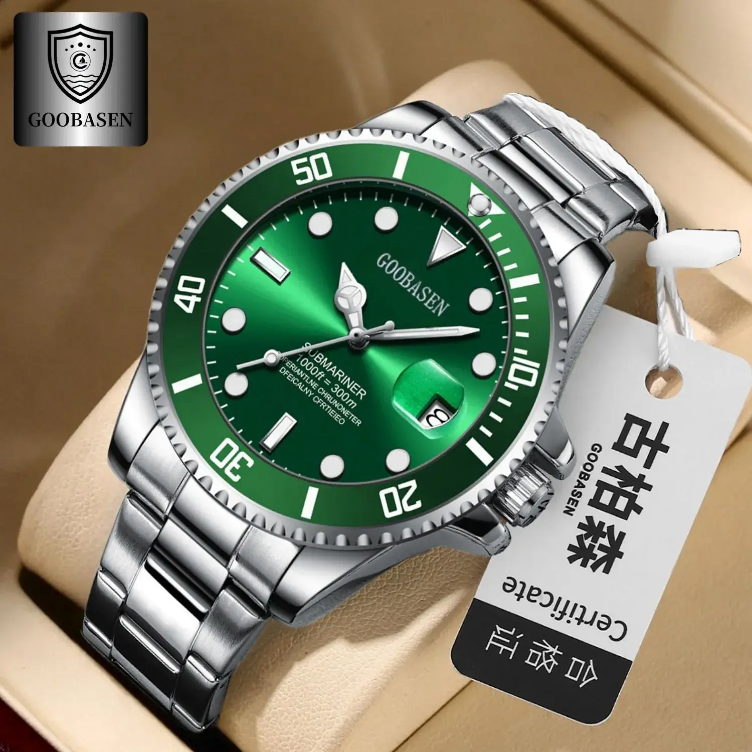 Gubaisen Men's Water Resistant Chronograph Watch with Calendar - Image 9