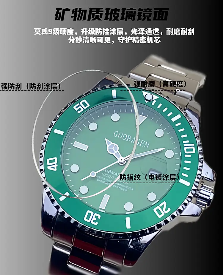 Gubaisen Men's Water Resistant Chronograph Watch with Calendar — feature 3