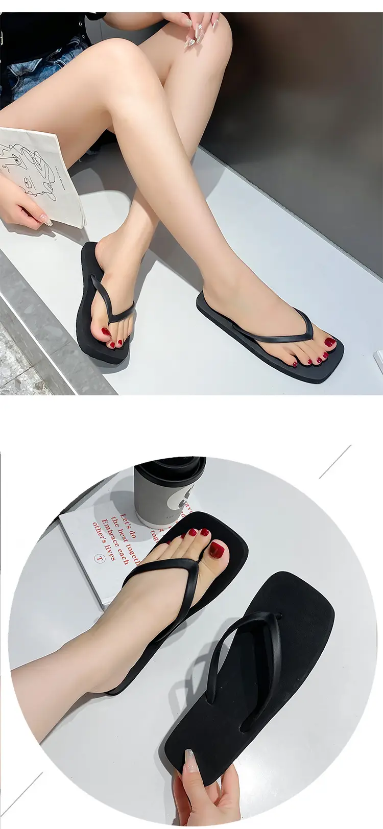 2025 Japanese Style Flip Flops Women Summer Solid Color — feature 16