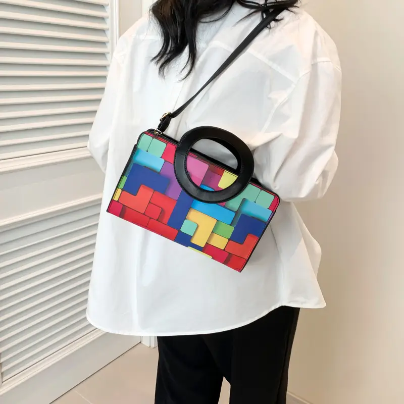 Portable 2024 Contrast Color Shoulder Bag - Image 6