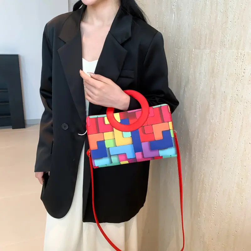 Portable 2024 Contrast Color Shoulder Bag - Image 7