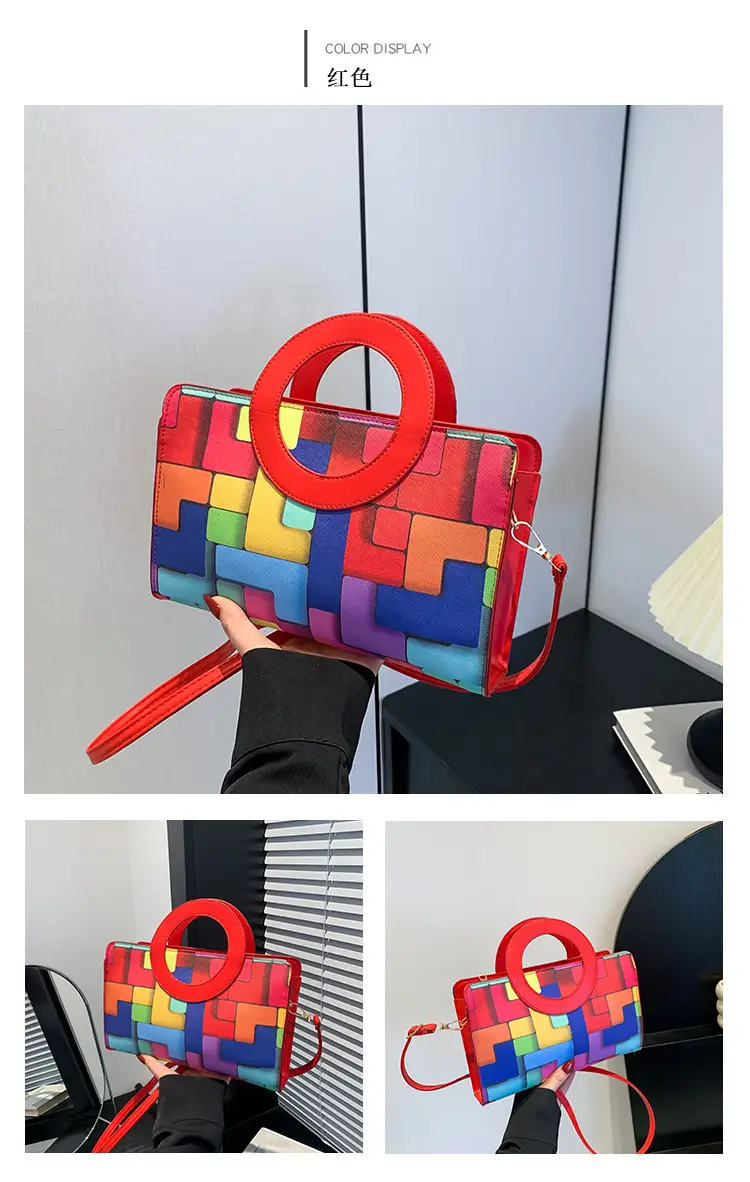 Portable 2024 Contrast Color Shoulder Bag — feature 24