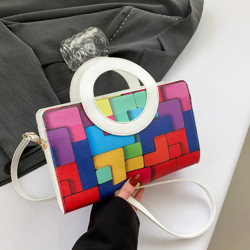 Portable 2024 Contrast Color Shoulder Bag - Image 2