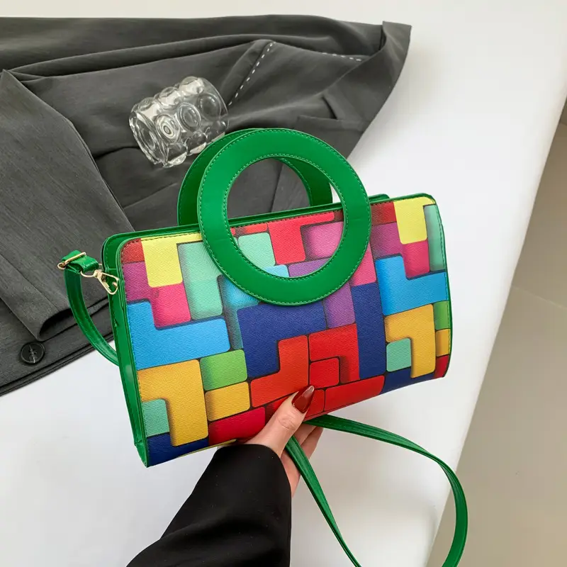 Portable 2024 Contrast Color Shoulder Bag - Image 4