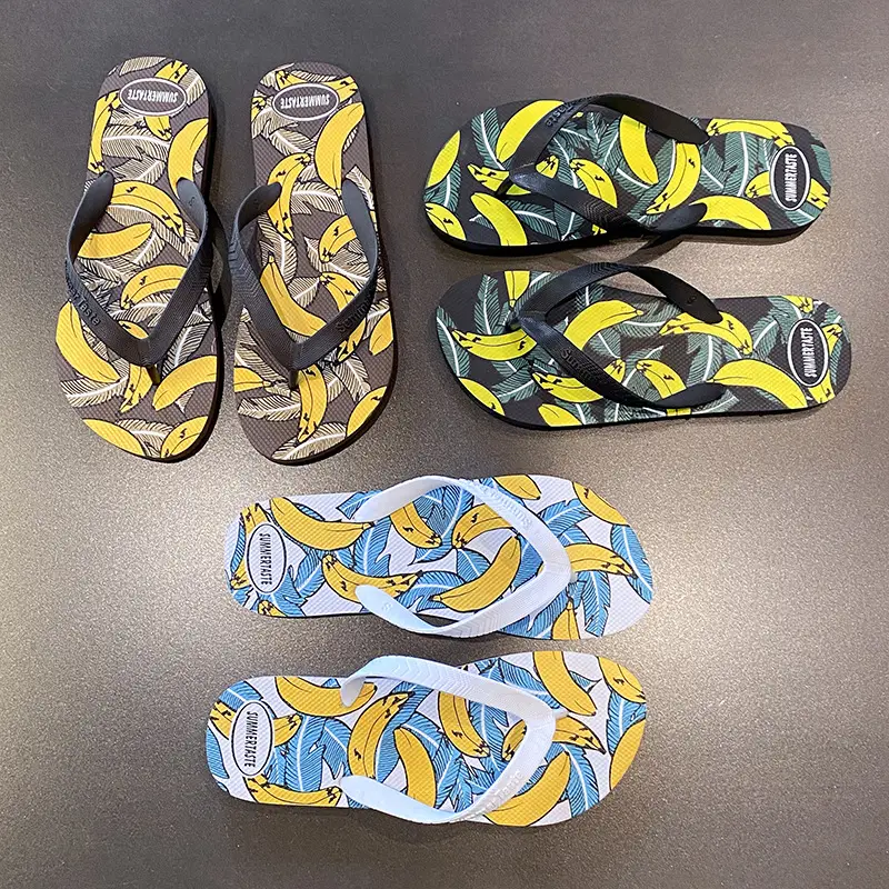 Anti-Slip Banana Print Flip Flops for Men