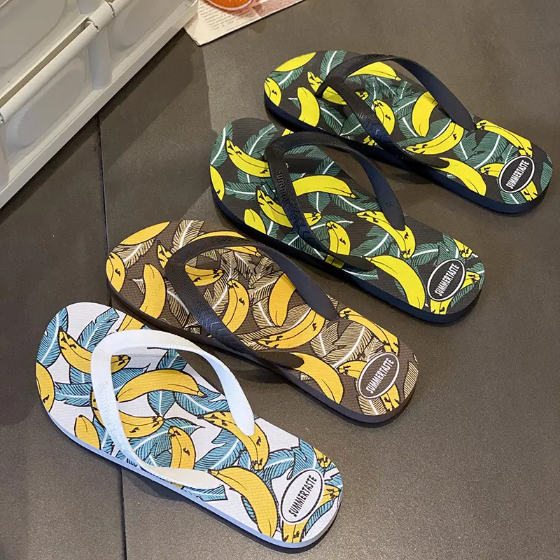 Anti-Slip Banana Print Flip Flops for Men