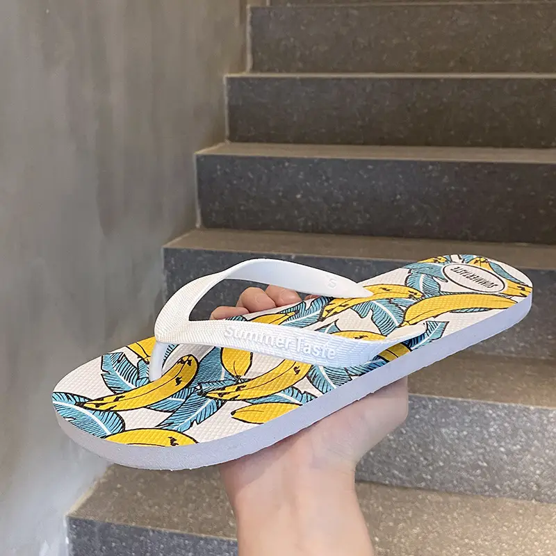 Anti-Slip Banana Print Flip Flops for Men