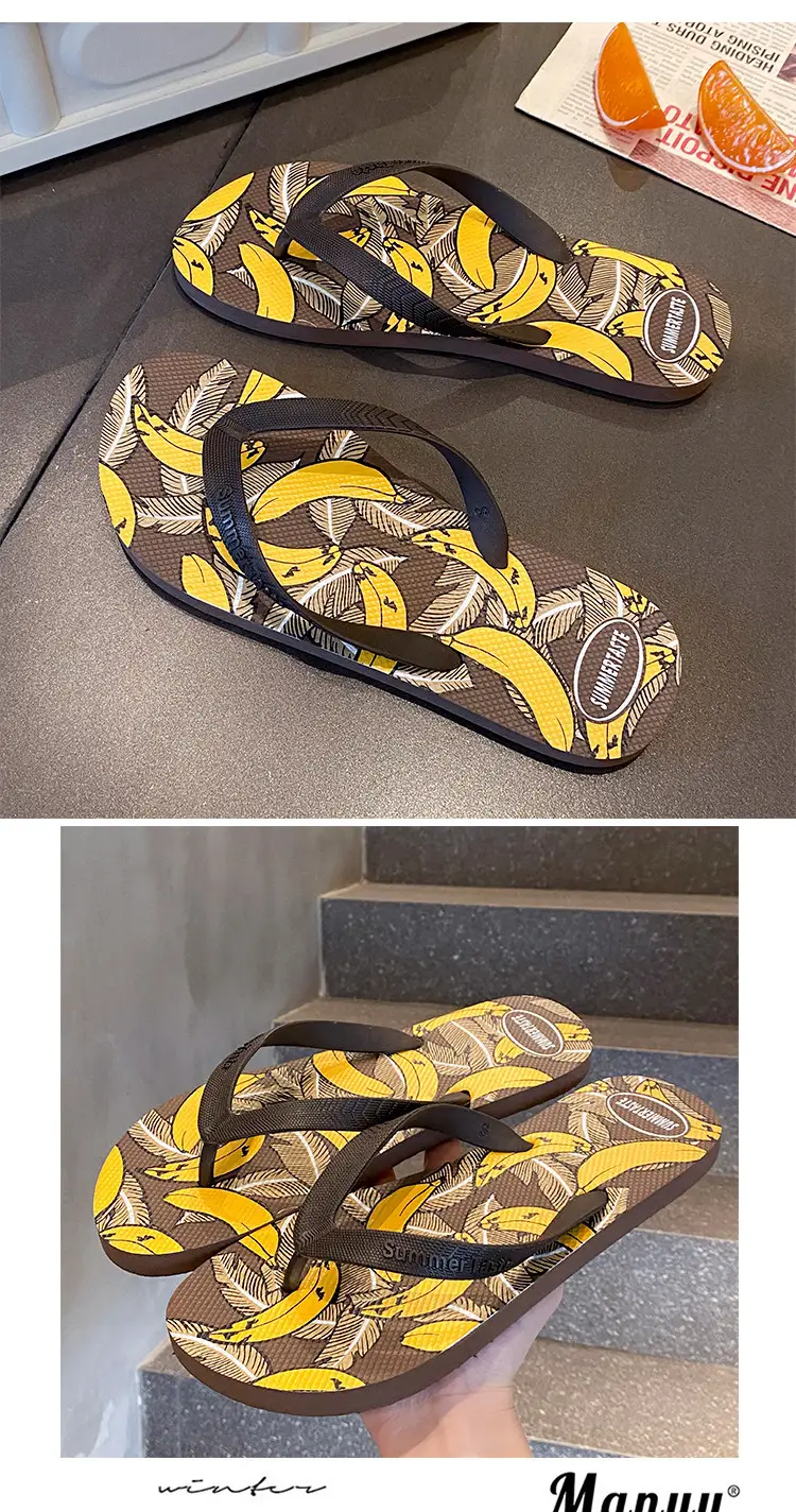 Anti-Slip Banana Print Flip Flops for Men — feature 10