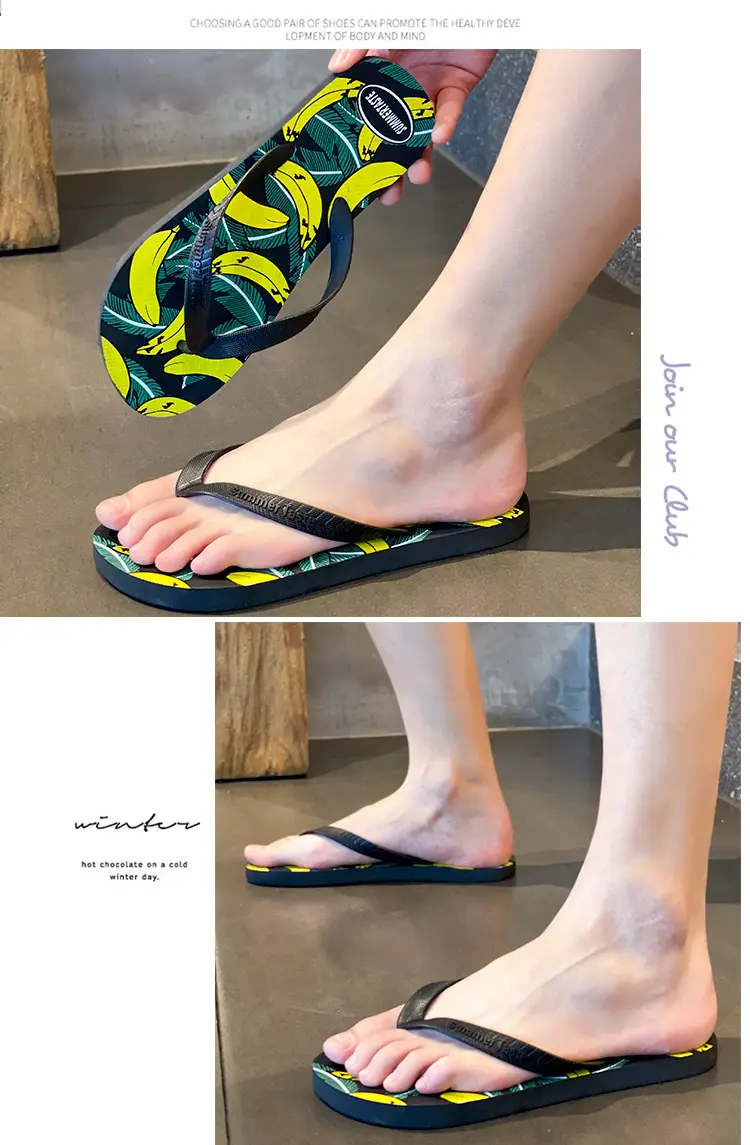 Anti-Slip Banana Print Flip Flops for Men — feature 14