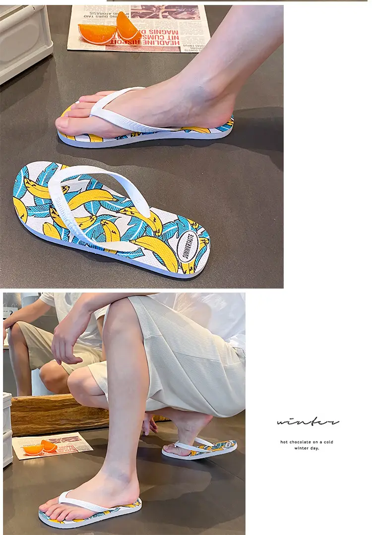 Anti-Slip Banana Print Flip Flops for Men — feature 15