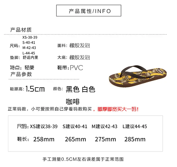 Anti-Slip Banana Print Flip Flops for Men — feature 3