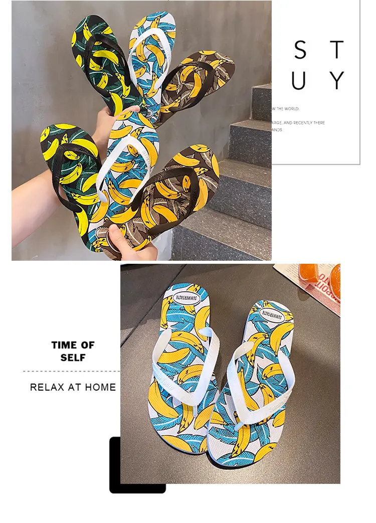 Anti-Slip Banana Print Flip Flops for Men — feature 8