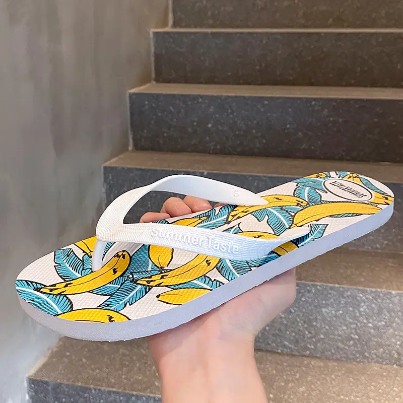 Anti-Slip Banana Print Flip Flops for Men