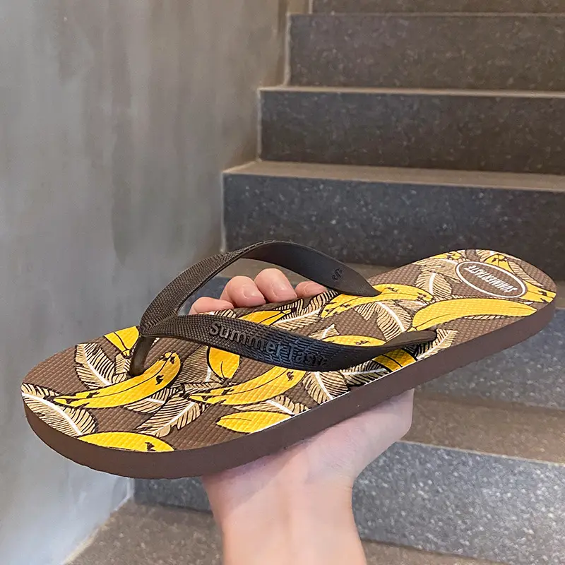 Anti-Slip Banana Print Flip Flops for Men