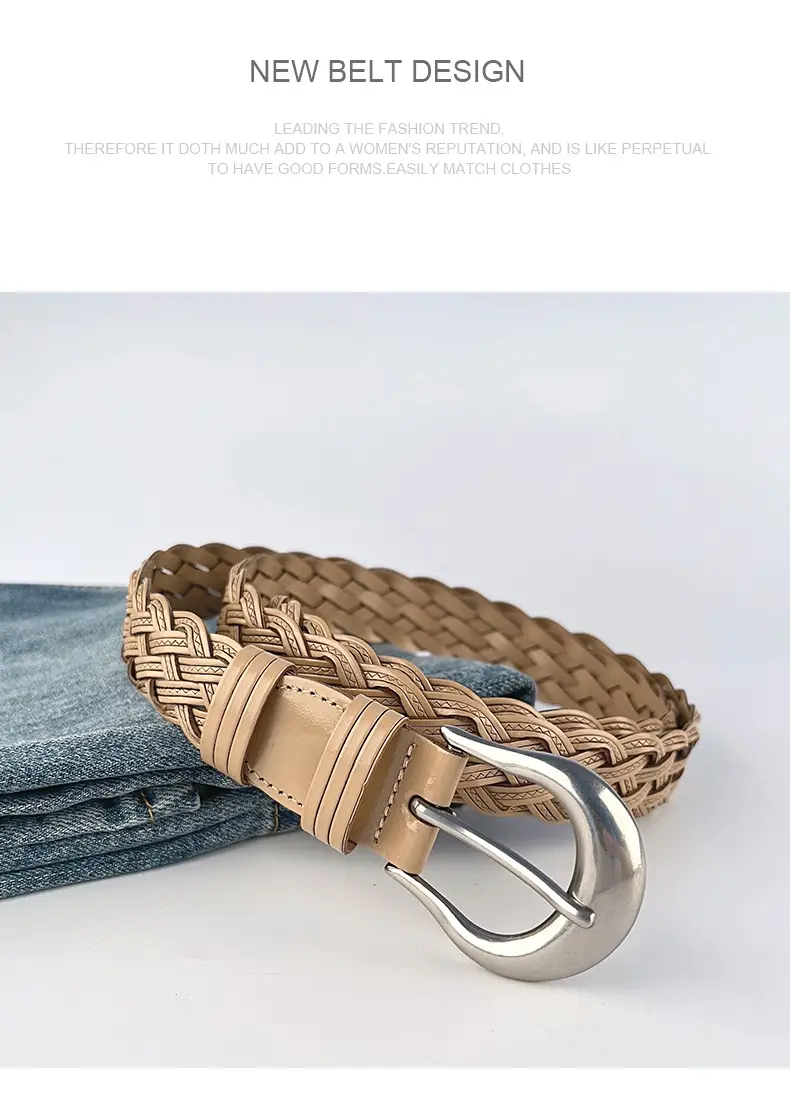 Red Braided Women's Belt for Casual Pants Jeans — feature 12