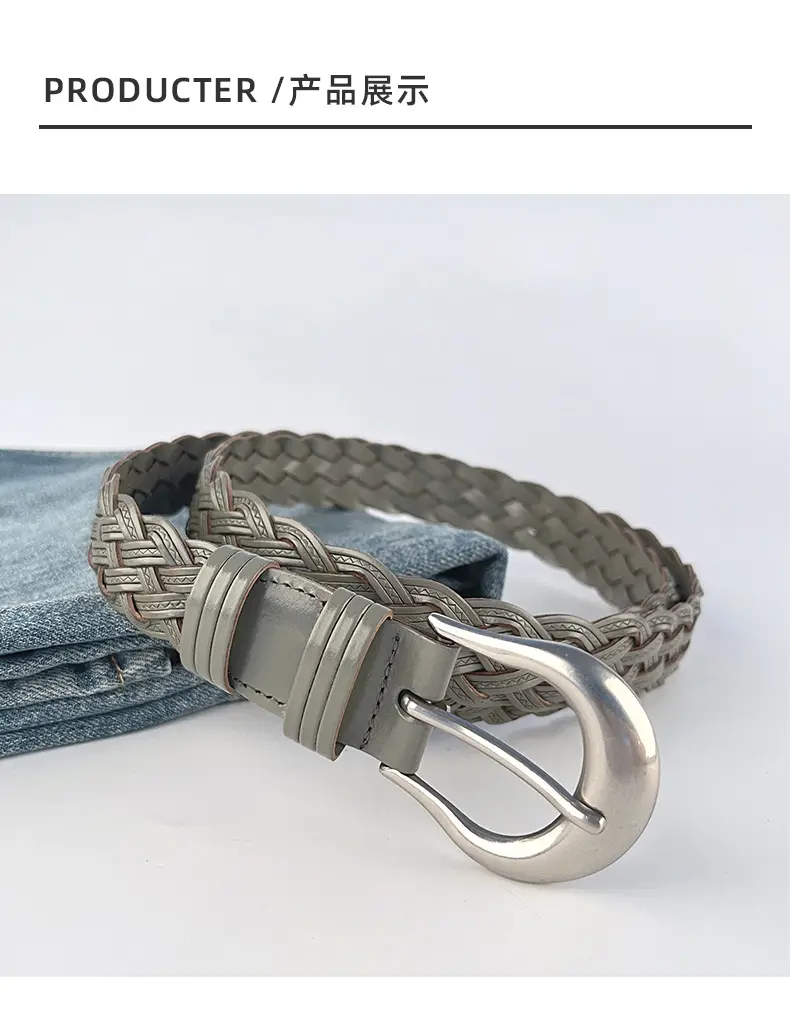 Red Braided Women's Belt for Casual Pants Jeans — feature 9