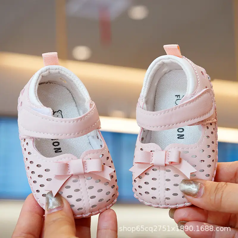 White Bow Baby Sandals 0-1 Years Non-Slip