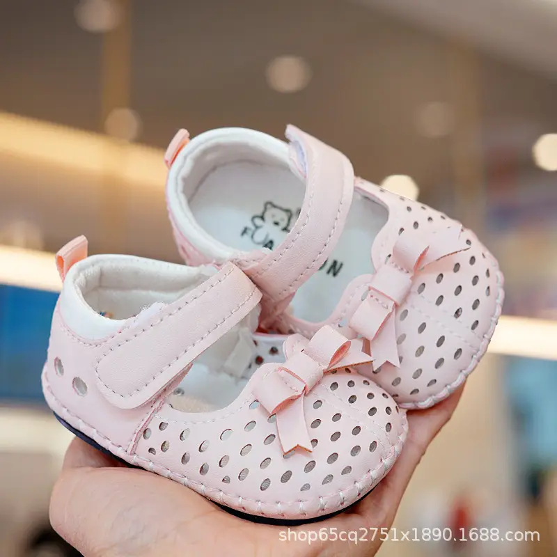 White Bow Baby Sandals 0-1 Years Non-Slip