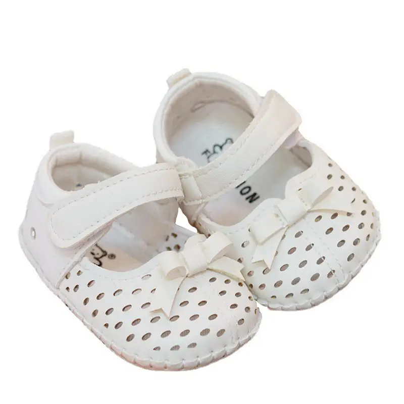 White Bow Baby Sandals 0-1 Years Non-Slip